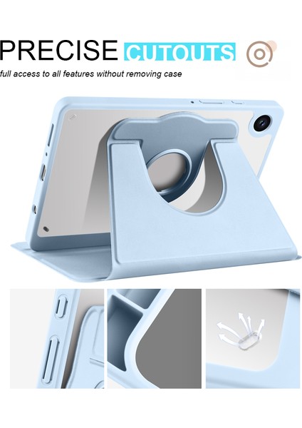 Samsung Galaxy Tab A9 Rotary Stand Pu Derisi+Akrilik Tablet Kapak Pen Tutucu (Yurt Dışından) modelleri