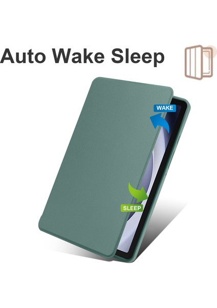 Samsung Galaxy Tab A9 Rotary Stand Pu Derisi+Akrilik Tablet Kapak Pen Tutucu (Yurt Dışından)