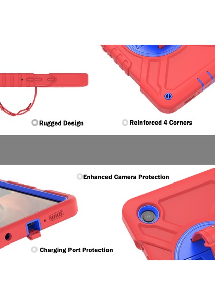 Samsung Galaxy Tab A9 Koruyucu Kapak Kickstand Tablet Kılıfı Kayış (Yurt Dışından)