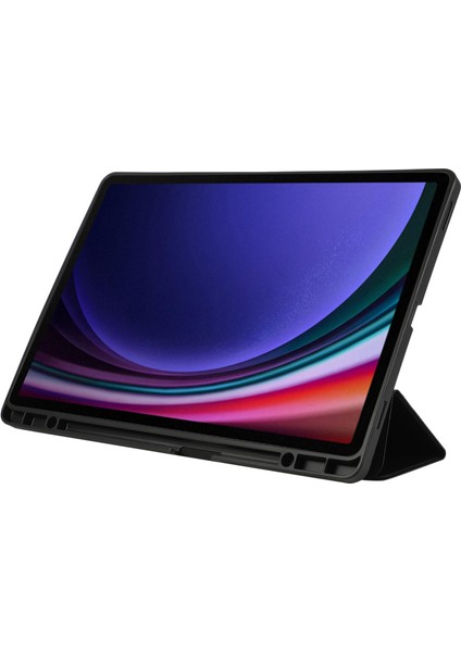 Samsung Galaxy Tab S9+ / S9 Fe+ Üç Katlı Stand Anti-Drop Pu Tablet Kapağı Kalem Yuvası (Yurt Dışından)