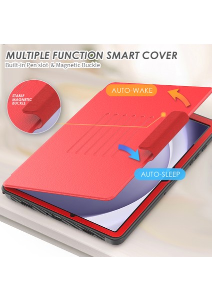 Samsung Galaxy Tab A9+ SM-X210 / X216 / X218 Kickstand Case Card Slot Tablet Deri Kapak (Yurt Dışından)