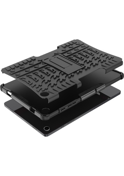 Samsung Galaxy Tab A9+ Lastik Doku Kılıfı Şok Geçirmez Tpu+ Pc Tablet Kapak Kickstand ile (Yurt Dışından)
