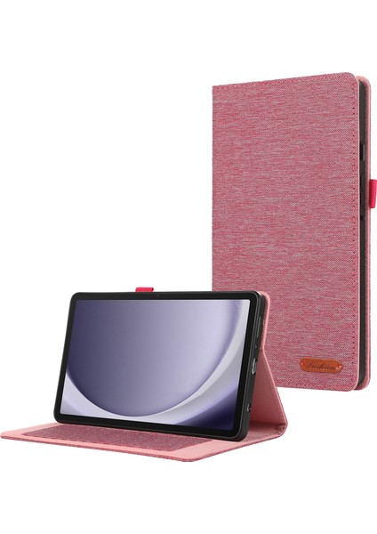 Samsung Galaxy Tab A9 Tablet Kılıf Kılıf Doku Doku Deri Kapak Kart Yuvası (Yurt Dışından)