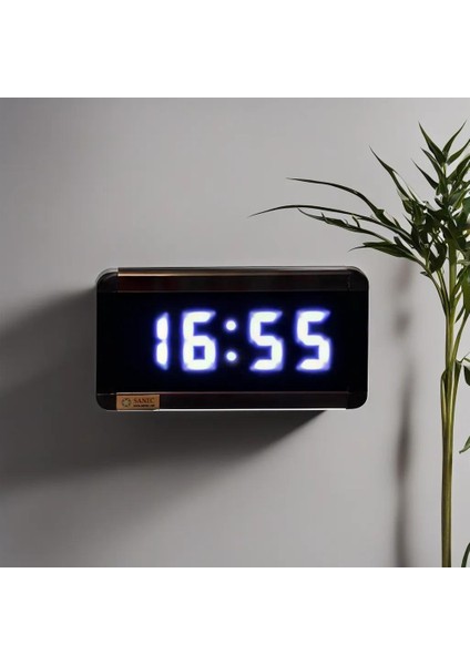 Sanec Dijital LED Duvar ve Masa Saati ve Derece - Beyaz (Kasa Ölçüleri: 7X17 Cm)