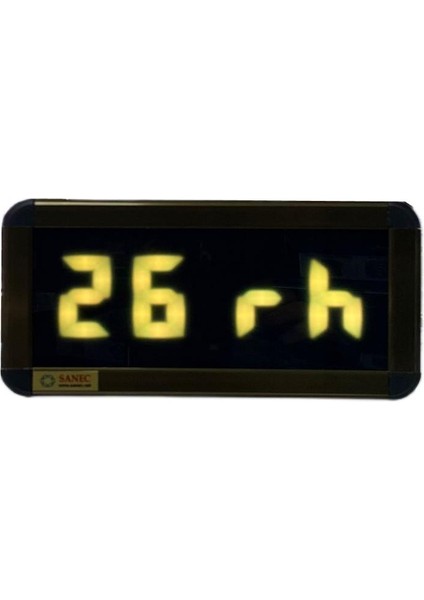 Sanec Dijital LED Duvar ve Masa Saati Derece ve Nem - Sarı (Kasa Ölçüleri: 7X17 Cm)