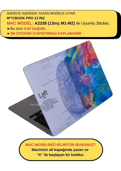 Macbook Pro Kılıf 13inç M1-M2 Kaplama Sticker Laptop Koruyucu A2338 ile Uyumlu BrainNL