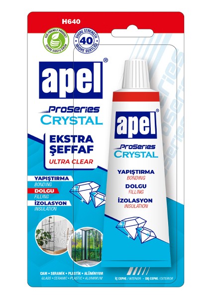 Apel H640 Ekstra Şeffaf Güçlü Montaj Yapıştırıcı Silikon 75 ml