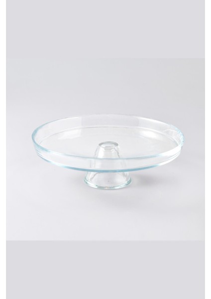 Ayaklı Şeffaf Cam Sunum Tabağı 21 Cm