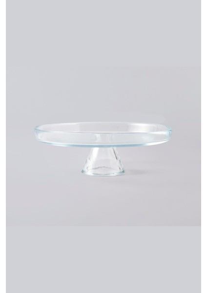 Ayaklı Şeffaf Cam Sunum Tabağı 21 Cm