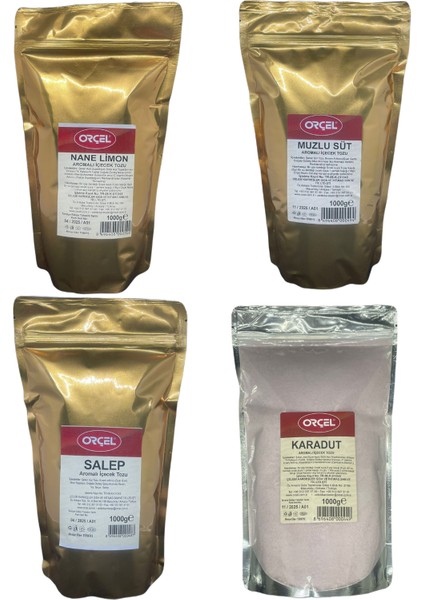 Salep + Nane Limon + Muzlu Süt + Karadut 4 x 1 kg