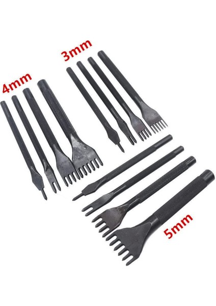 Srıwen 3 mm 1/2/4/6 Prong Elmas Dikiş Keski Delik Zımba Aracı, Deri Delgeç, Deri Keski Seti-4 Adet (Yurt Dışından)