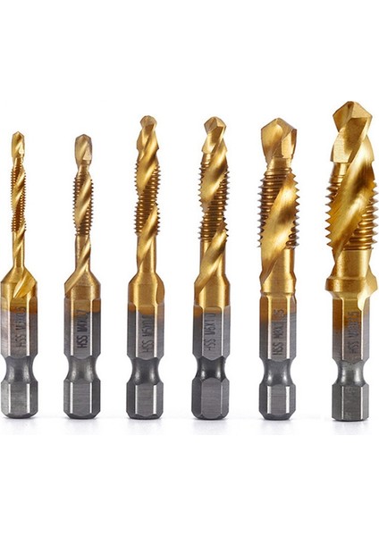 Bradoo-Drill Tap Ucu, 6 Paket Kombinasyonu Matkap Ucu Ucu Seti Vida Kılavuz Çekme Sae 6-32NC 8-32NC 10-24NC 10-32NC 12-24NC 1/4-20NC (Yurt Dışından)