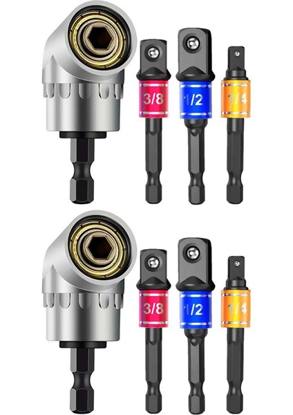 Darbe Sınıfı Elektrikli El Aletleri Sürücü Soketleri Adaptör Uzatma Seti, 6 Adet Hex Shank Matkap Somun Sürücü Ucu Seti (Yurt Dışından)