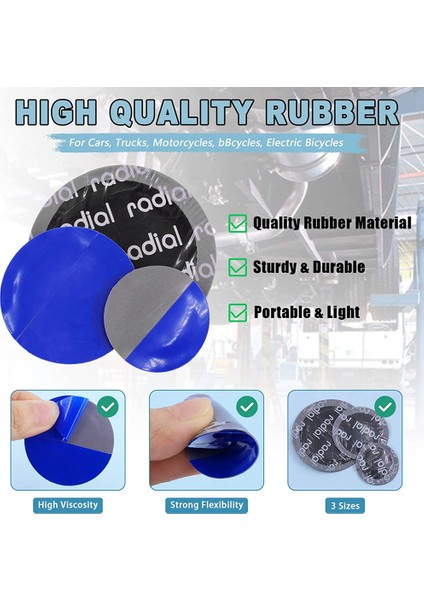 32 Adet Lastik Tamir Yama Araçları Seti Lastik Yama Silindiri Lastik Tampon ile Tekerlek ve Araba Kamyonlar Için Lastik Tamir Yamaları 42MM (Yurt Dışından)
