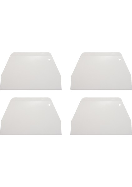 4 Adet 19 cm x 12.5 cm Düz Beyaz Plastik Kek Dekoratör Hamur Pasta Kazıyıcı Aracı (Yurt Dışından)