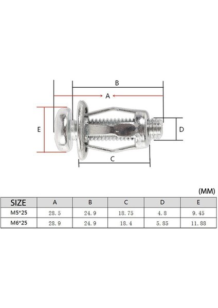 10 Adet M5/m6 Jack Somun Araba Metal Vida Petal Somun Vida Içi Boş Duvar Demir Cilt (Yurt Dışından)