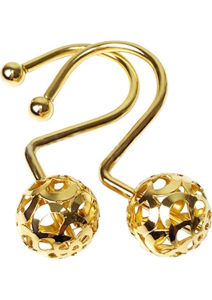 Altın Duş Perdesi Kanca Halkaları, 12 Dekoratif Duş Perdesi Kanca Seti, Banyo Için Metal Paslanmaz Duş Halkaları (Yurt Dışından)