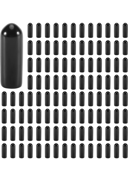 400 Adet Kauçuk Uç Kapakları 4mm Id Pvc Yuvarlak Boru Cıvata Kapatma Başlığı Vida Konu Koruyucuları Siyah (Yurt Dışından)
