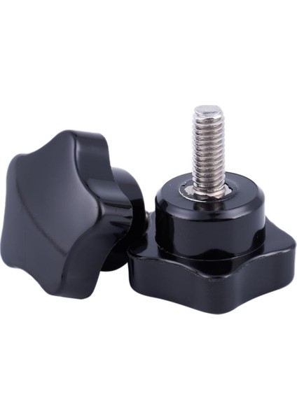 Flyeer M6 x 15MM Erkek Dişli Vida Yıldız Başlı Kilitleme Vidası Kolu Siyah 2 Adet (Yurt Dışından)