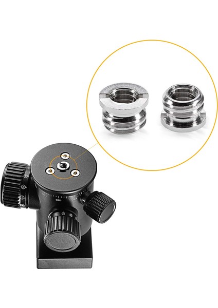 Flyeer Standart 1/4 Inç-20 Dişi 3/8 Inç-16 Erkek Vida Adaptörü Redüktör Burç Dönüştürücü Dslr Kamera Kamera Tripod Monopod Top Kafa Ballhead Video Işığı Standı (4 Adet) (Yurt Dışından)