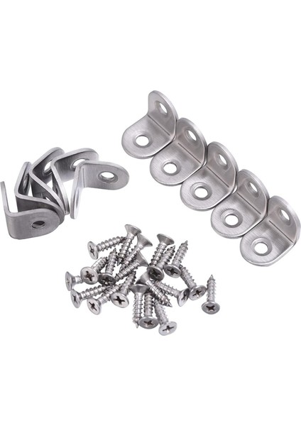 10 Paket 20 x 20 mm Köşe Braketi ve Masa ve Sandalye Sabitleme Için 20X Vidalı Köşe Braketi (Yurt Dışından)
