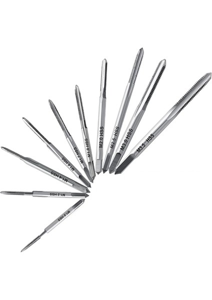 10 Adet Makine Mikro Musluklar Mini Spiral Flüt Musluklar Setleri Metrik Düz Flüt Kaba Konu Saatler Dokunarak, M1-M3.5 (Yurt Dışından)