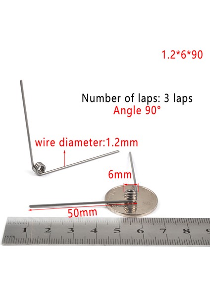Adet 1.2mm Burulma Yayı 304 Paslanmaz Çelik Yay Burulma Yayı 90 180 Derece Geri Çekin Burulma Klipsi (Yurt Dışından)