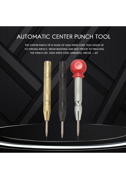 3 Parça Otomatik Merkezi Delgeç Aleti, Altın, Siyah, Gümüş (Yurt Dışından) fiyatları