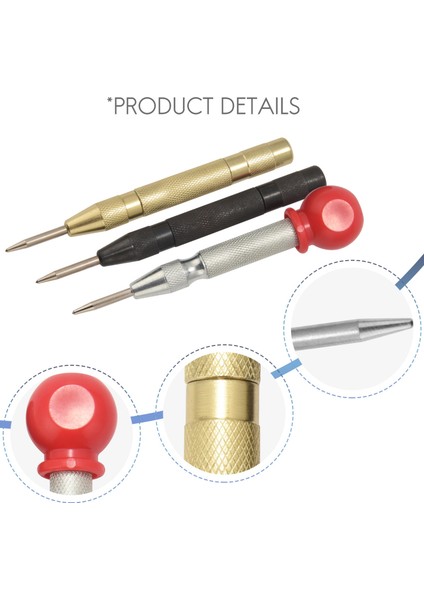 3 Parça Otomatik Merkezi Delgeç Aleti, Altın, Siyah, Gümüş (Yurt Dışından) indirimleri