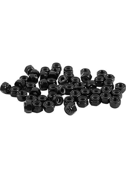 M2.5X0.45MM Çinko Kaplama Naylon Ekleme Altıgen Kilit Somunları Siyah 50 Adet (Yurt Dışından)