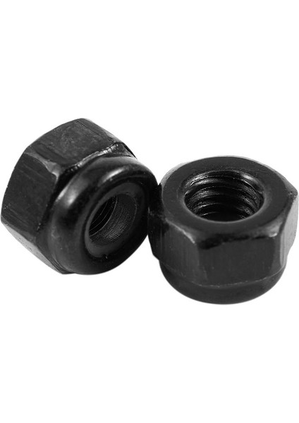 M2.5X0.45MM Çinko Kaplama Naylon Ekleme Altıgen Kilit Somunları Siyah 50 Adet (Yurt Dışından)