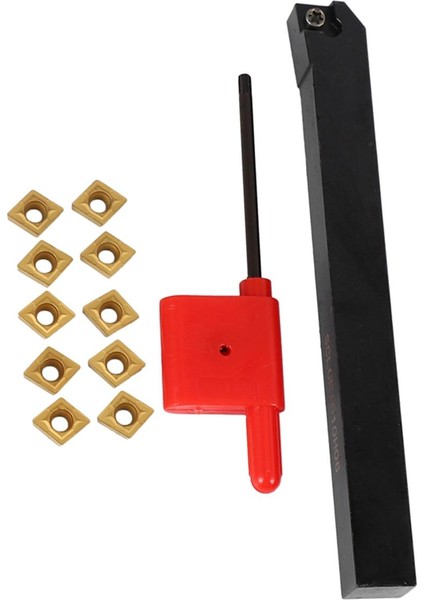 Bradoo-12 Takım Tezgahı Cnc Takım Çubuğu Aksesuarları SCLCR1010H06 Torna Takım Tutucu CCMT0602 Bıçak Seti (Yurt Dışından)