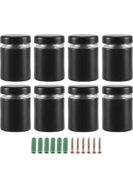 Paket Standoff Vidaları 3/4 x 1 Inç Siyah Burcu Standoffs Asılı Akrilik Resim Çerçevesi Reklam Vidaları Kiti (Yurt Dışından)