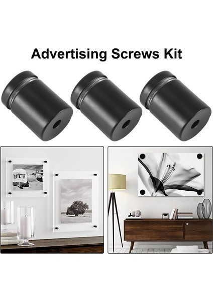 Paket Standoff Vidaları 3/4 x 1 Inç Siyah Burcu Standoffs Asılı Akrilik Resim Çerçevesi Reklam Vidaları Kiti (Yurt Dışından) fiyatları