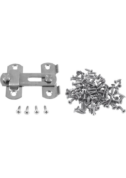 Takım Çile Mandalı Metal Çile Mandalı Kilit Pencere Dolabı Için Sürgülü Kapı Kilidi Montaj ve 100X Paslanmaz Çelik Düz Kafa Phillips Kendinden Vuran Vida 12X3MM Gümüş (Yurt Dışından)