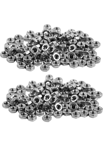 200 Adet M3 3mm Dişi Konu Altıgen Metal Somun Raptiye Gümüş Ton (Yurt Dışından)