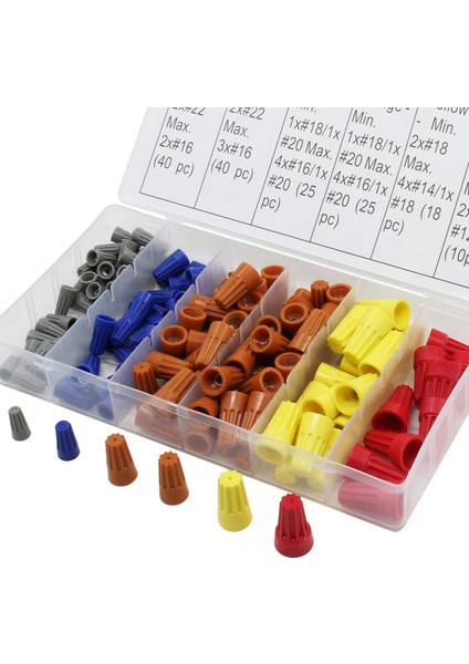158 Adet 5 Renk Tel Konektörü Twist-On Vidalı Terminal Yaylı Somun Kapakları Çeşitler Seti (Yurt Dışından) modelleri
