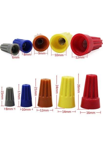158 Adet 5 Renk Tel Konektörü Twist-On Vidalı Terminal Yaylı Somun Kapakları Çeşitler Seti (Yurt Dışından) fırsatları