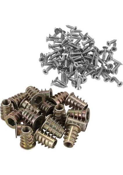 Nanlıy-20 Parça M6X 15MM Altıgen Soket Vida Konu Ekleme Somunu 100X Paslanmaz Çelik Düz Kafa Phillips Vida 12X3MM (Yurt Dışından) fiyatları