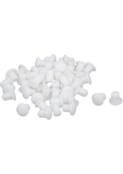 Plastik Yuvarlak Şekilli Kapak Vidalı Kapak Kapak Beyaz 5mm Dia Delik Için 50 Adet (Yurt Dışından)