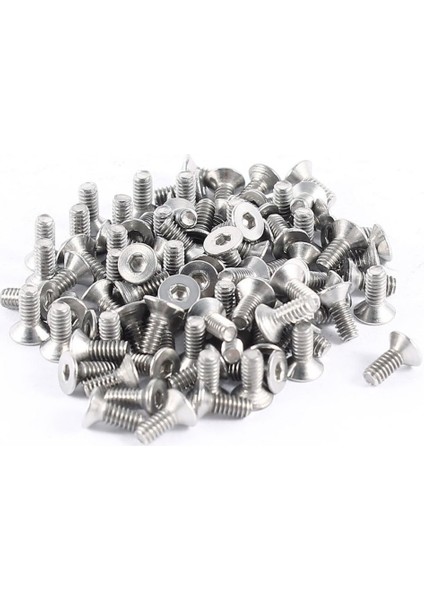 Quanbu 100 Adet 304HC Paslanmaz Çelik Altıgen Havşa Düz Cıvata Vidalar M2X5MM (Yurt Dışından)