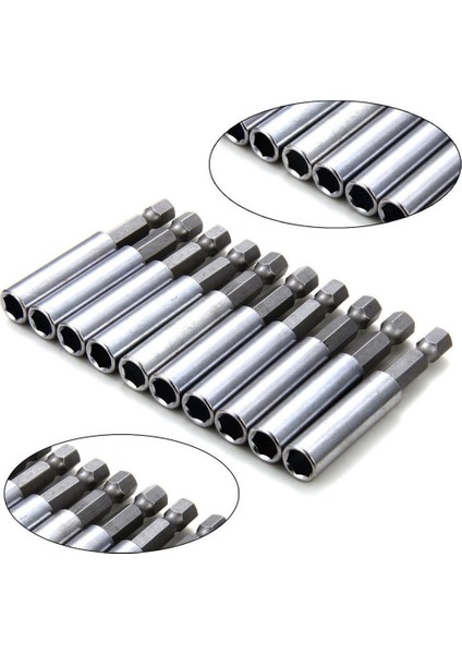 Göbeklady 10 Adet 60MM Manyetik Tornavida Uzatma Bit Ipuçları Tutucu 1/4in Hex Shank Seti (Gümüş Renk) (Yurt Dışından) fiyatları