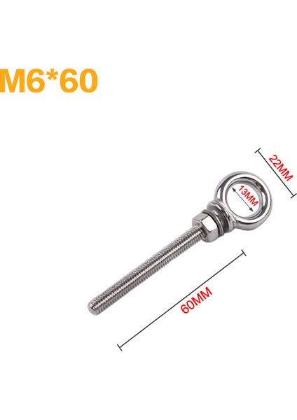 Adet M6 M8 Paslanmaz Çelik Kaldırma Göz Cıvataları Eyebolts Cıvata Vida Bağlantı Elemanları (Yurt Dışından)
