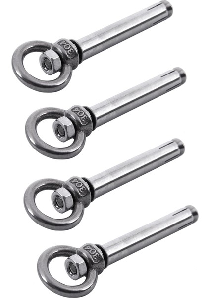 Adet Paslanmaz Çelik Ham Stil Kalkan Çapa Gözlü Cıvatalar M6 x 82MM, Gümüş (Yurt Dışından)