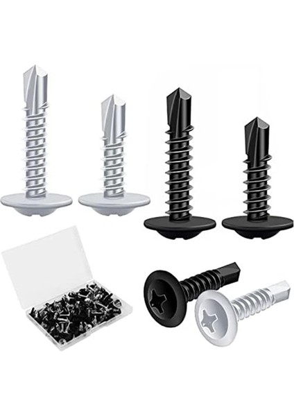 Metal Vidalar Kendiliğinden Vuran Çeşitli Düz Başlı Matkap Vidalar Paslanmaz Çelik Vida Ahşap Alçıpan Metal Için 120P Paslanmaz Çelik Vida Seti (Yurt Dışından)