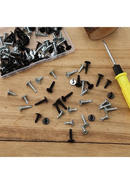 Metal Vidalar Kendiliğinden Vuran Çeşitli Düz Başlı Matkap Vidalar Paslanmaz Çelik Vida Ahşap Alçıpan Metal Için 120P Paslanmaz Çelik Vida Seti (Yurt Dışından)