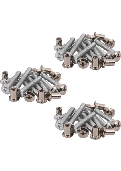 Mobilya 6X35MM Çapraz Havşa Vida Cıvataları Varil Somunları 30 Takım (Yurt Dışından)