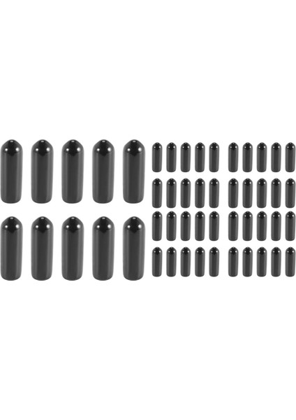 200 Adet Kauçuk Uç Kapakları 4mm Id Pvc Yuvarlak Boru Cıvata Kapatma Başlığı Vida Konu Koruyucuları Siyah (Yurt Dışından)