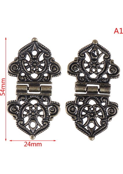 2 Adet Vintage Alaşım Içi Boş Çiçek Menteşeleri Metal Dolap Kapı Butt Menteşeleri 24*54MM (Yurt Dışından)