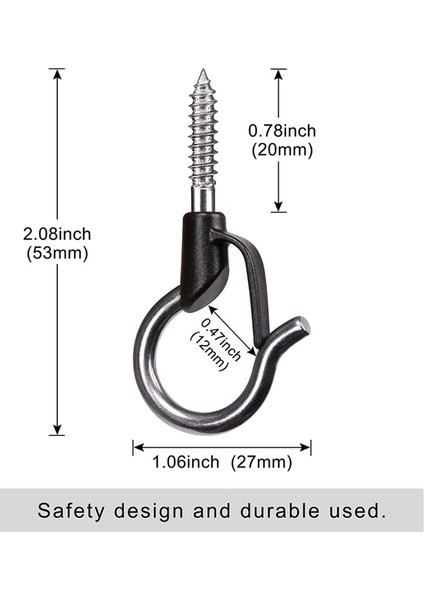 20 Adet Q Askı Kancaları Ağır Hizmet Tipi Duvar Tavan Kancaları Emniyet Tokası ile (Yurt Dışından) fırsatları